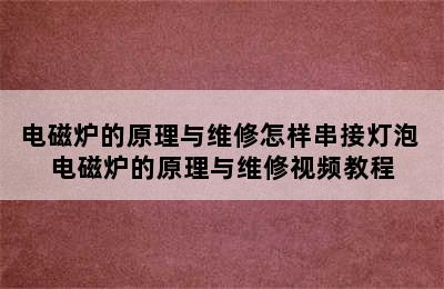 电磁炉的原理与维修怎样串接灯泡 电磁炉的原理与维修视频教程